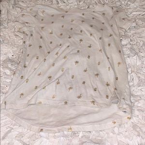 White kids T-shirt with pineapples and palm trees